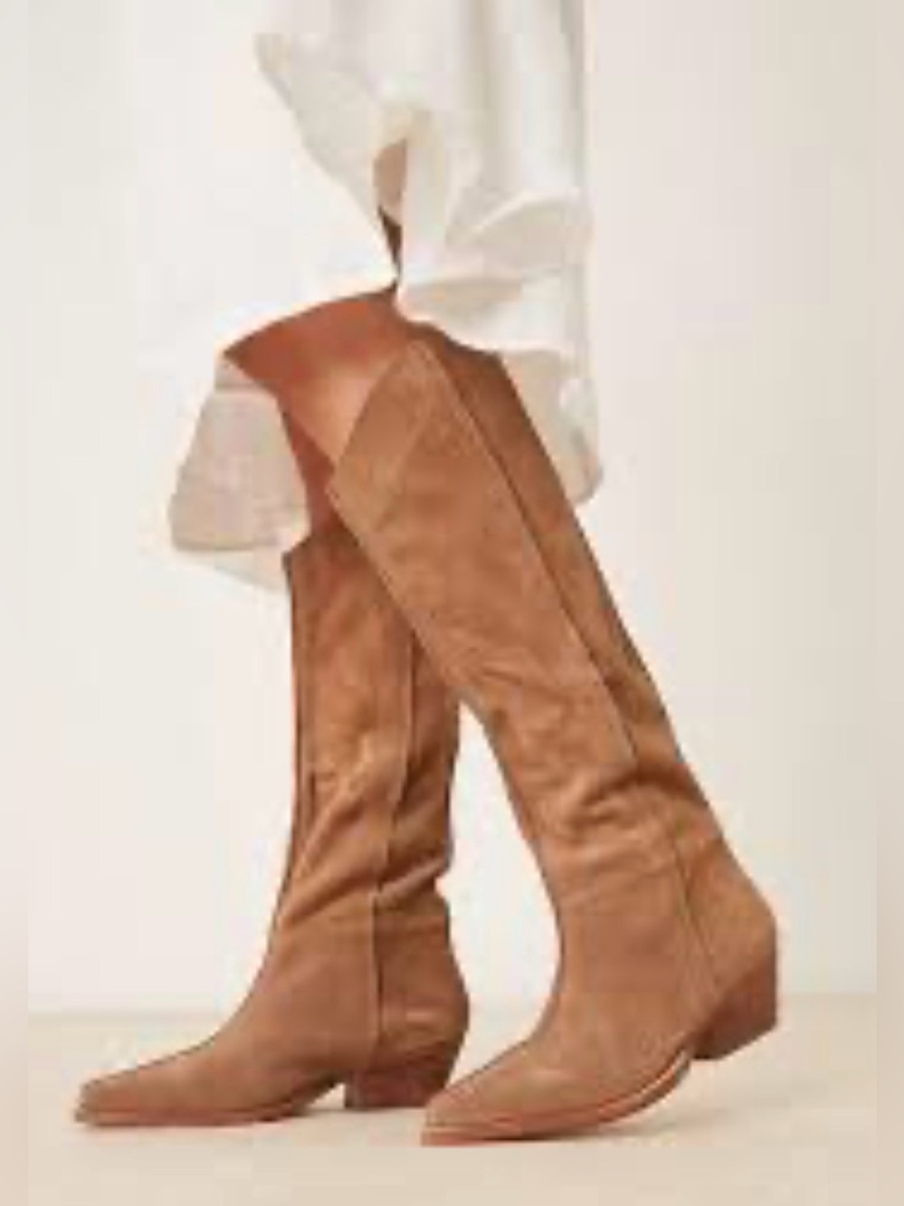 Free People Sway Suede Boot in Cognac-Size 38